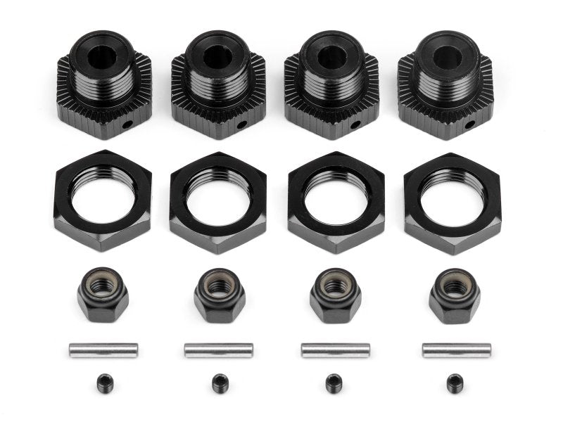 HPI 114341 Aluminum Wheel Hex Hub Set, 17mm, Black, Savage X/XL (4pcs)