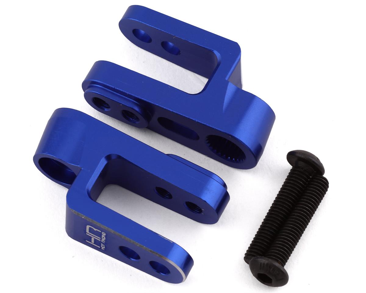 HOT RACING ERV25SH06 Traxxas Revo Aluminum Double-Shear Steering Servo Horn Arm (Blue) (2)