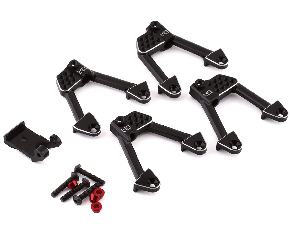 HOT RACING SCXT28301 Axial SCX10 II Aluminum Front & Rear Adjustable Shock Towers (Black)