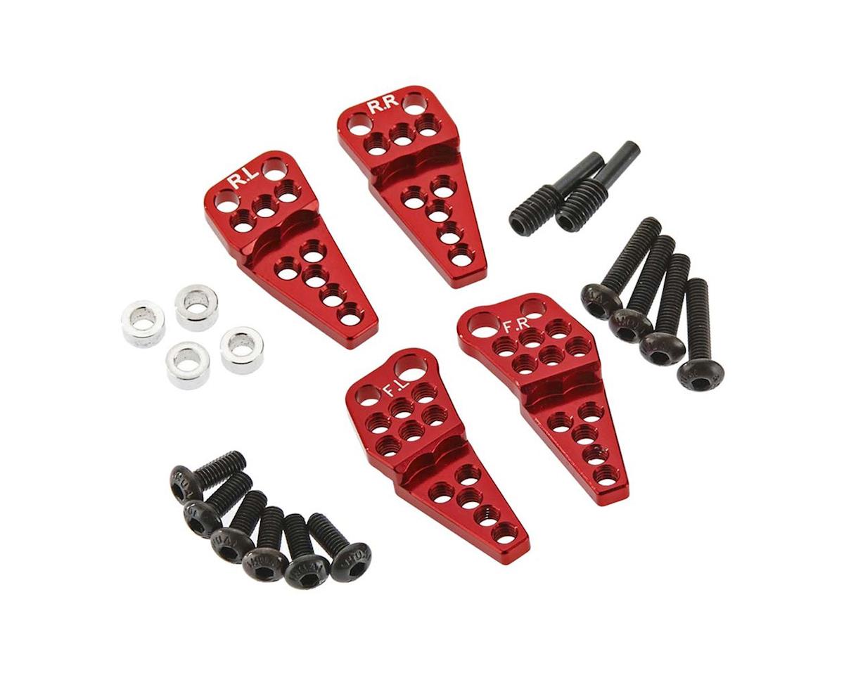 HOT RACING SCXT28M02 Axial SCX10 II Adjustable Offset Multi Shock Mount (Red)