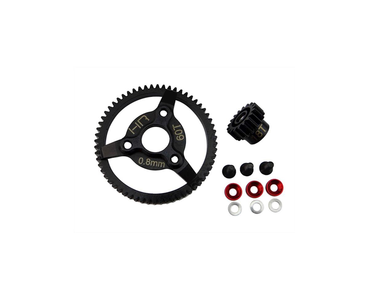HOT RACING STE260 0.8MOD 32P Brushless Steel Gear Kit  18T 60T  (Red)