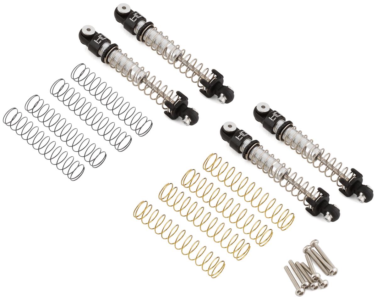 HOT RACING SXTF428LTX Axial SCX24 Aluminum Threaded Long Travel Oil Shocks (4)
