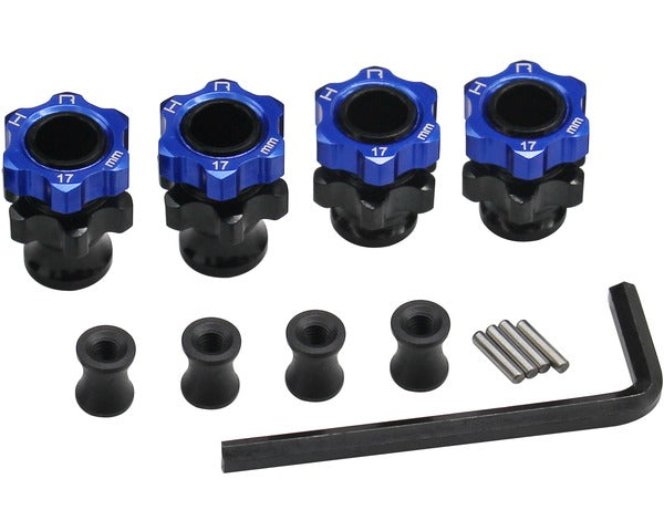 HOT RACING TE117FL Lightweight 17mm Aluminum Hubs, Front, +3mm, for Slash 2wd