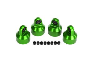 TRAXXAS 7764G Shock caps, aluminum green-anodized GTX shocks (4)/ spacers (8) X-Maxx