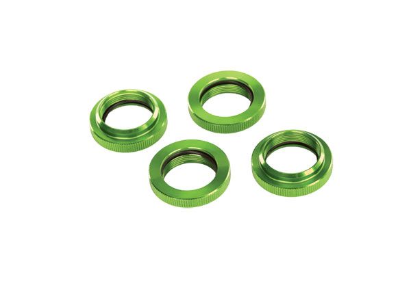 TRAXXAS 7767G Spring retainer (adjuster), green-anodized aluminum, GTX shocks (4) (assembled with o-ring)