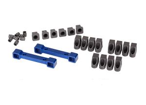 TRAXXAS 8334X Mounts, Suspension Arms, Aluminum (Blue-anodized) (front &amp; rear)/ Hinge Pin Retainers (12)/ Inserts (6)
