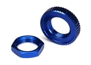 TRAXXAS 8345 Servo saver nuts, aluminum, blue-anodized (hex (1), serrated (1))