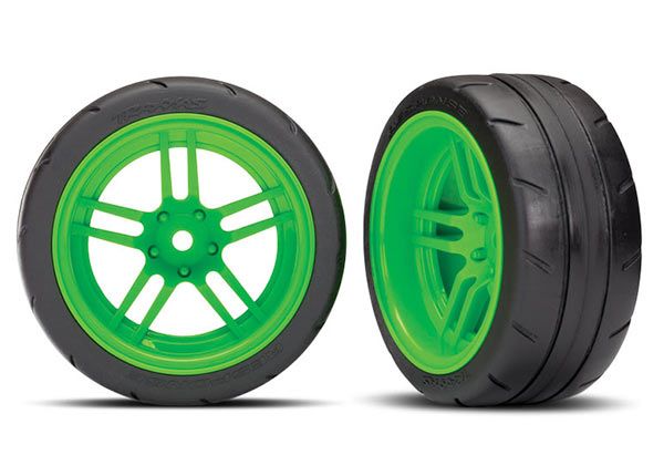 TRAXXAS 8374G Tires & Wheels 1.9 response Rear Extra Wide Green