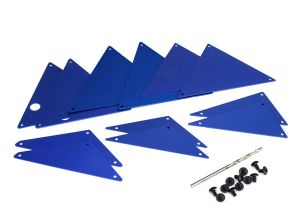 TRAXXAS 8434X Tube chassis, inner panels, aluminum (blue-anodized) (front (2)/ wheel well (4)/ middle (4)/ rear (2))
