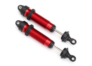 TRAXXAS 8450R Shocks, GTR, 134mm, aluminum (red-anodized) (fully assembled w/o springs) (front, threaded) (2)