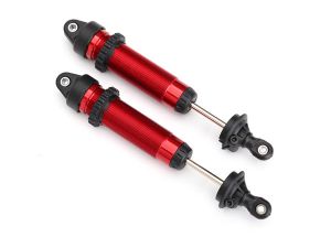 TRAXXAS 8460R Shocks, GTR, 139mm, aluminum (red-anodized) (fully assembled w/o springs) (rear, threaded) (2)