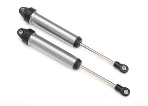 TRAXXAS 8461 Shocks, GTR, 160mm, silver aluminum fully assembled w/o springs rear, no threads (2)