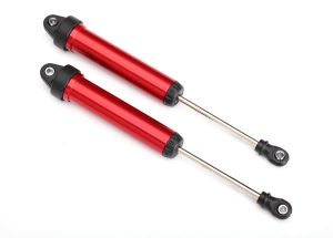 TRAXXAS 8461R Shocks, GTR, 160mm, aluminum (red-anodized) (fully assembled w/o springs) (rear, no threads) (2)