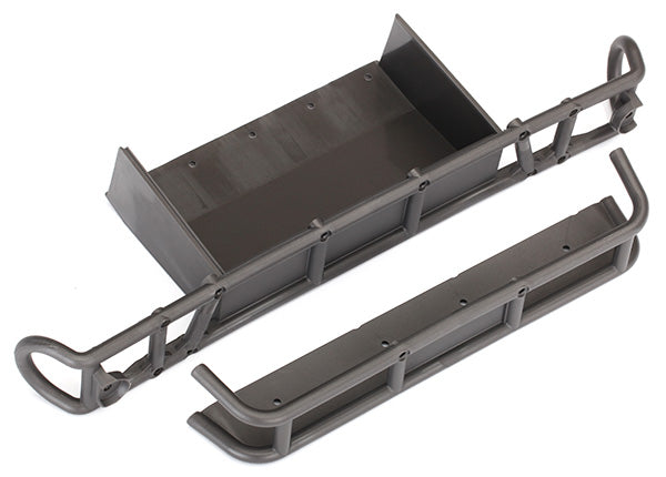 TRAXXAS 8536X Bumper, rear/ bumper` extension (satin black chrome-plated)