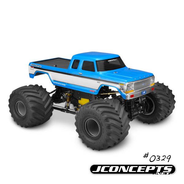JCONCEPTS 0329 1/10 '79 F250 SuperCab Monster Truck Clear Body, 12.75 WB 1979 f-250