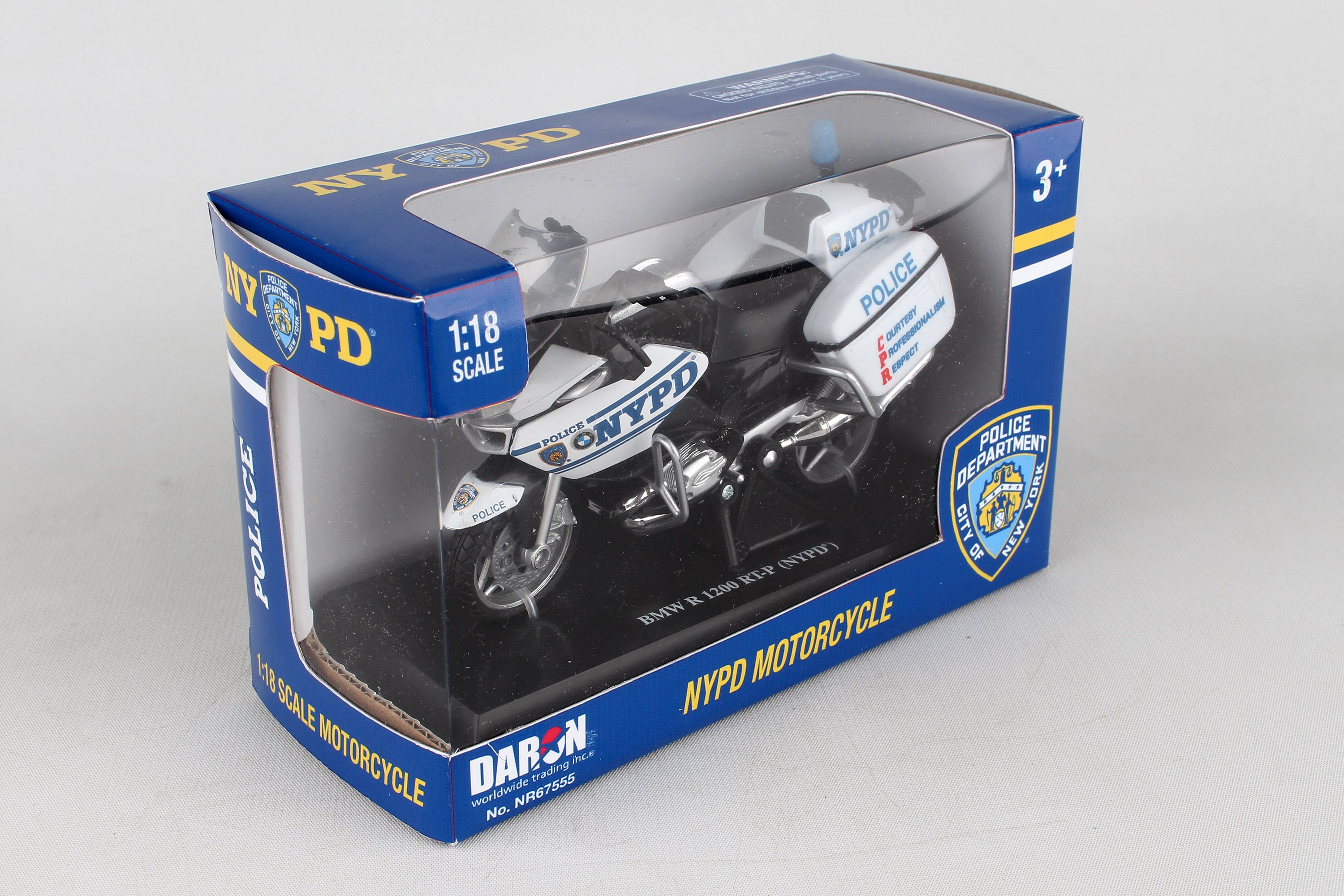 DARON NR67555 NYPD POLICE MOTORCYLE 1/18