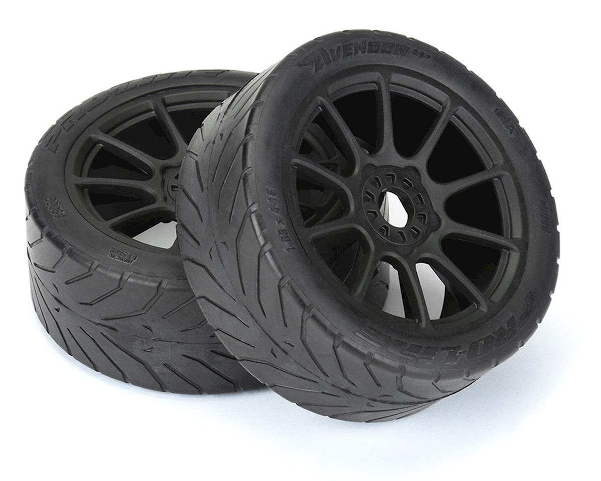 PROLINE 9069-21 Avenger HP Belted Pre-Mounted 1/8 Buggy Tires (2) (Black) (S3) w/Mach 10 Wheel