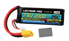 COMMON SENSE RC 2S2000-25X Lectron Pro 7.4V 2000mAh 25C Lipo Battery with XT60 Connector CSRC adapter for XT60 batteries to popular RC vehicles