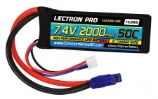 COMMON SENSE RC 2S2000-50E Lectron Pro 7.4V 2000mAh 50C Lipo Battery with EC3 Connector