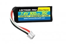 COMMON SENSE RC 2S300-35-L Lectron Pro™ 7.4V 300mAh 35C Lipo Battery with UMX Connector