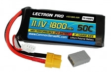 COMMON SENSE RC 3S1800-50X Lectron Pro 11.1V 1800mAh 50C Lipo Battery with XT60 Connector + CSRC adapter for XT60 batteries to popular RC vehicles