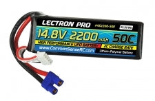 COMMON SENSE RC 4S2200-50E Lectron Pro™ 14.8V 2200mAh 50C Lipo Battery with EC3 Connector for EDF Jets, Quads etc.