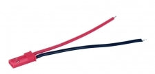 COMMON SENSE RC JST-F JST female (battery-side) connector comes with 2.5" - 22 AWG wire leads.