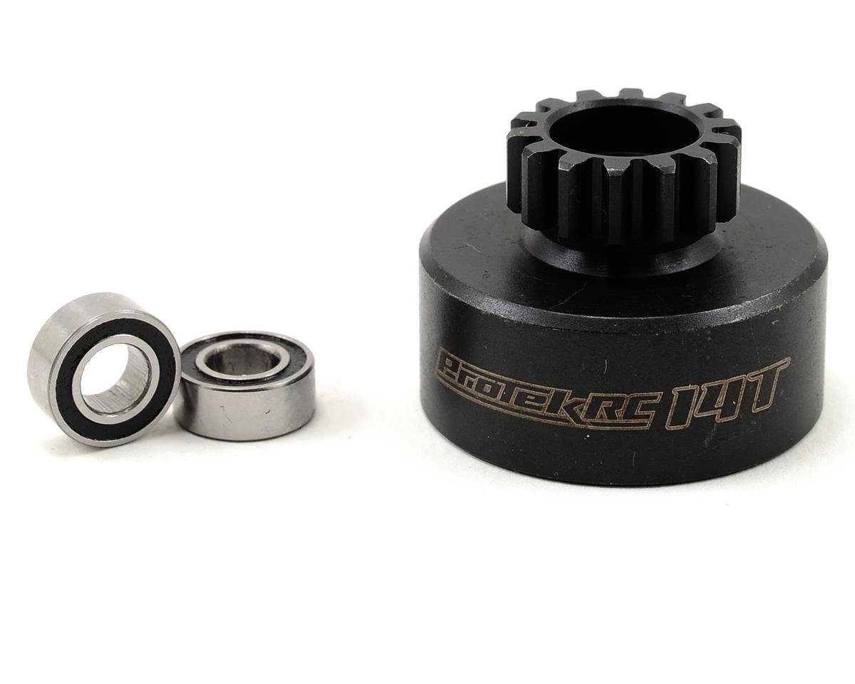 PROTEK PTK-7001 Hardened Clutch Bell w/Bearings (14T) (Kyosho/AE 3-Shoe)