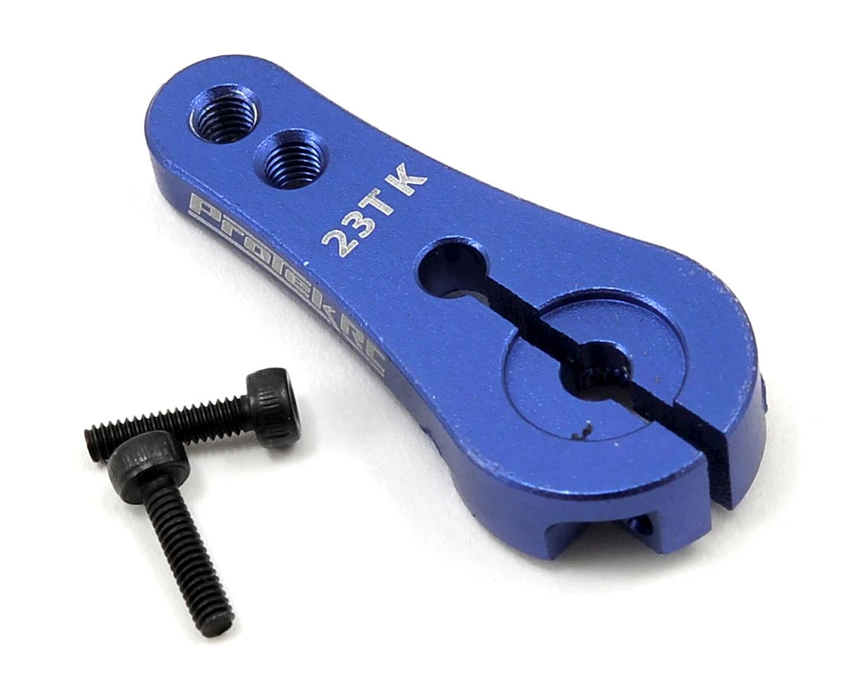 PROTEK PTK-7801 4mm Aluminum Long Clamping Servo Horn (Blue) (23T-JR/Sanwa/KO)
