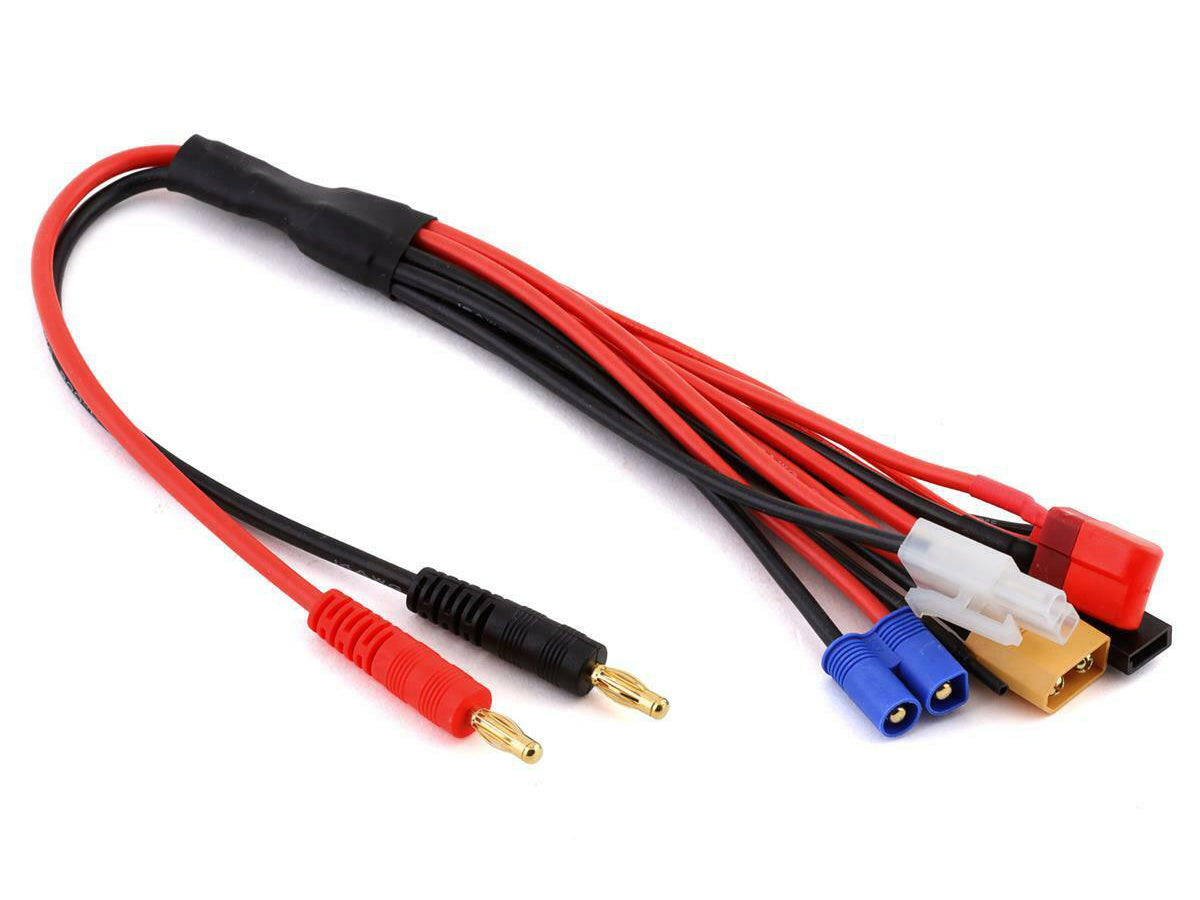 RACERS EDGE RCE1624 8-Function Charge Adapter To Male 4Mm Bullets-300Mm Wire