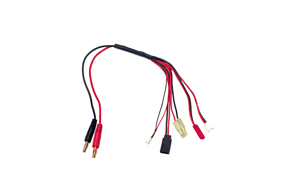 RACERS EDGE RCE1625 5-Function Mini/Micro Charge Adapter to Male 4mm Bullets-300mm
