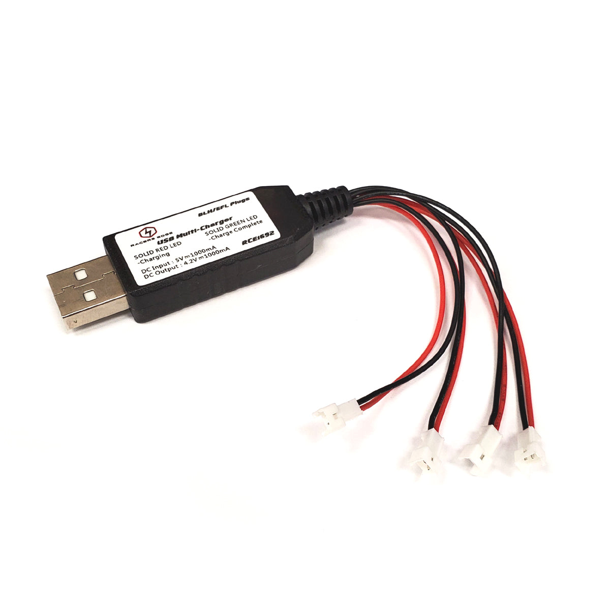 RACERS EDGE RCE1692 USB Multi-Charger for Charging Up To 4 1S Lipo Batteries at Once, Blade/E-flite Connector