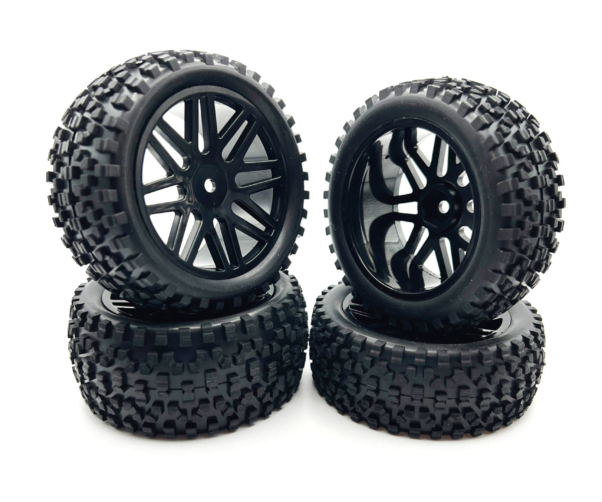 RACERS EDGE RCE3480BK 1/10 Off-Road V Line Black Wheels (4pcs) Width Front:37mm Rear:43mm