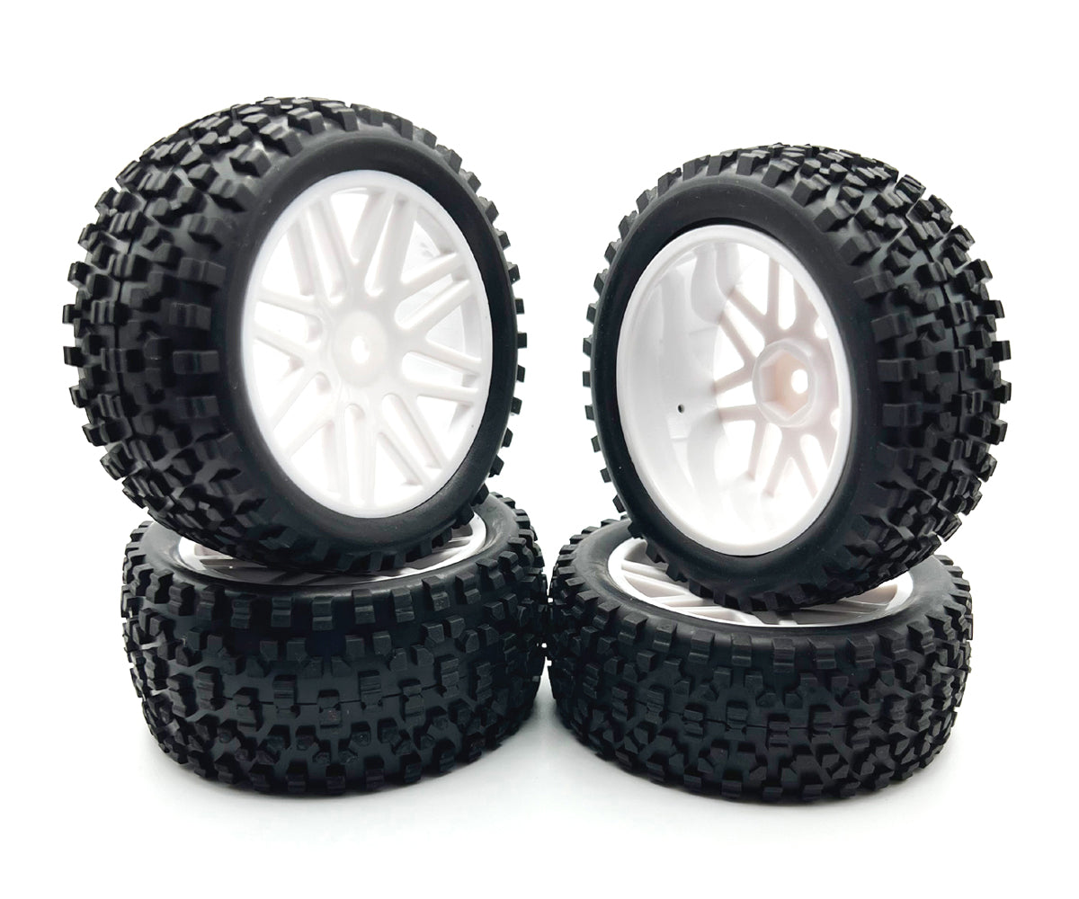 RACERS EDGE RCE3480W 1/10 Off-Road V Line White Wheels (4pcs) Width Front:37mm Rear:43mm