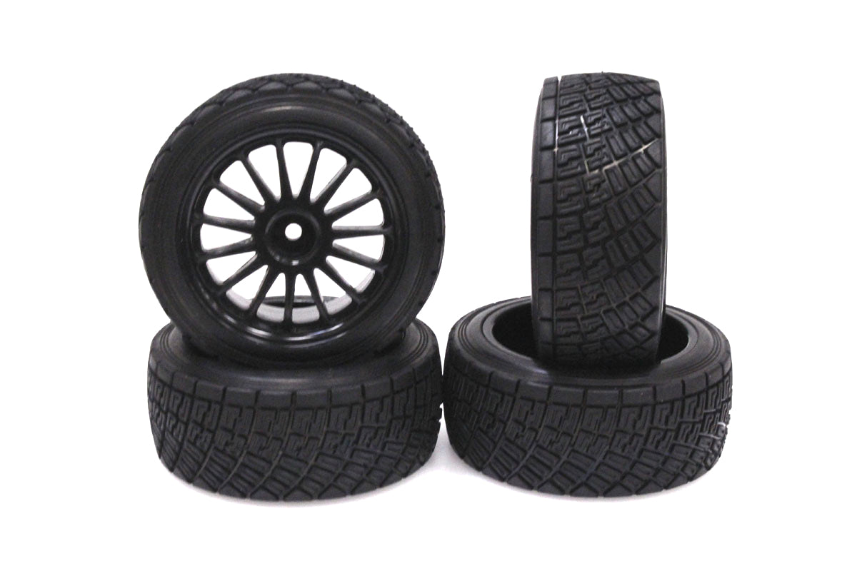RACERS EDGE RCE3481BK 1/10 HPI Rally Off-Road WR8 Flower Line Black Wheels (4pcs)