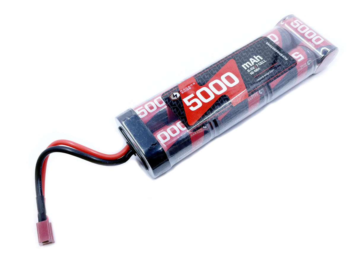 RACERS EDGE RCESP50007DNS 5000mAh 8.4V 7-Cell NiMH Flat Battery Pack with T-Plug