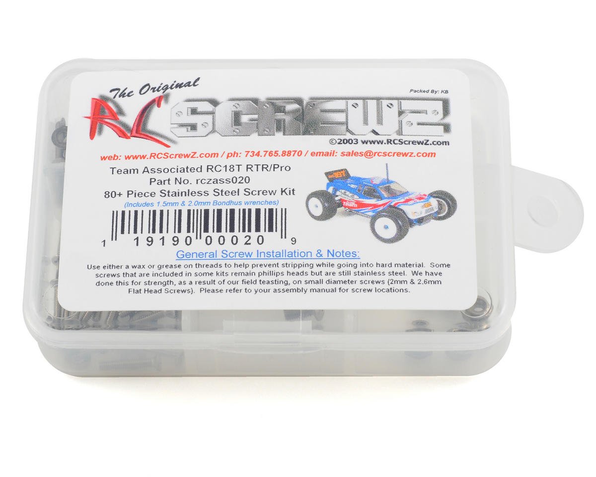 RC SCREWZ RCZASS020 Associated RC18T Stainless Steel Screw Kit