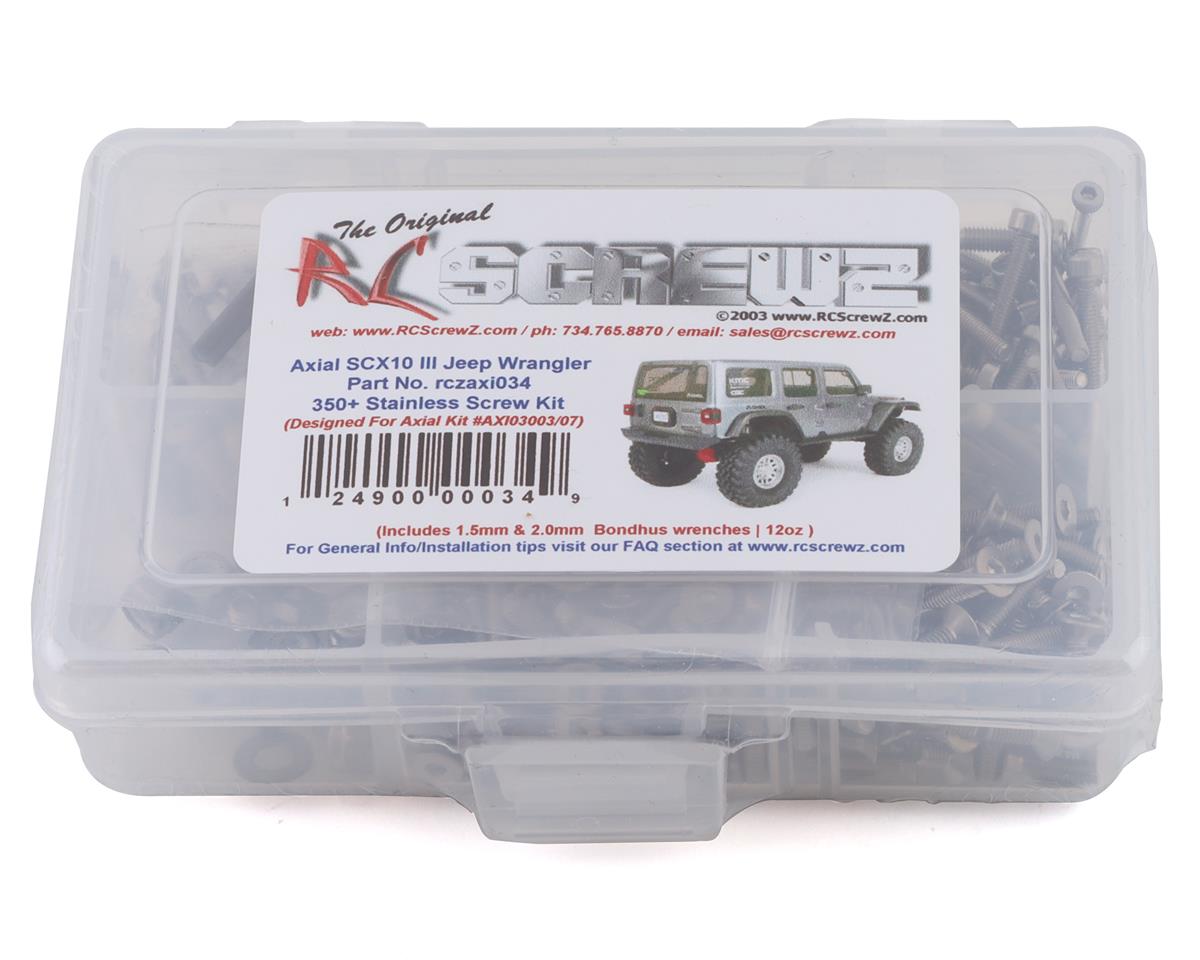 RC SCREWZ RCZAXI034 Axial SCX10 III Stainless Steel Screw Kit