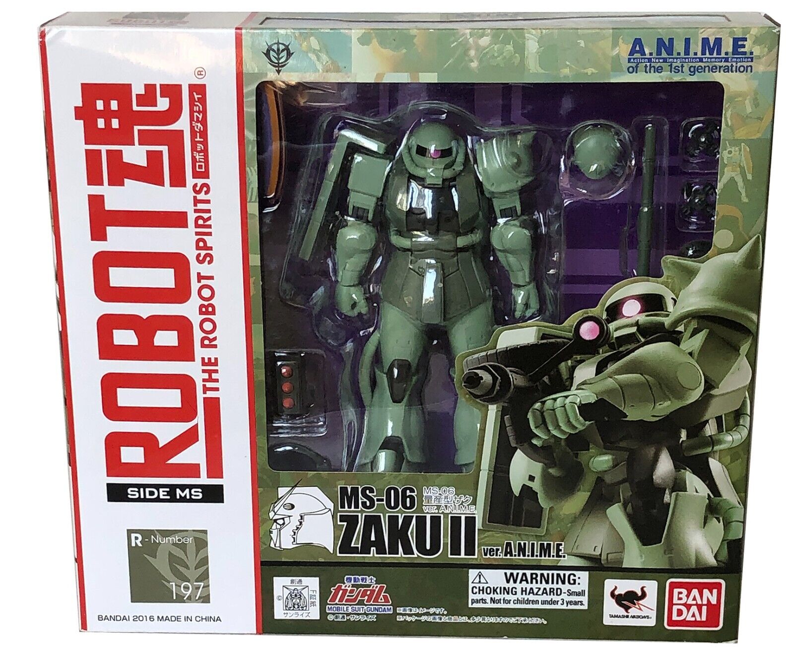 BANDAI 2327654 MS-06 Zaku II Ver. A.N.I.M.E. "Mobile Suit Gundam", Bandai Spirits The Robot Spirits