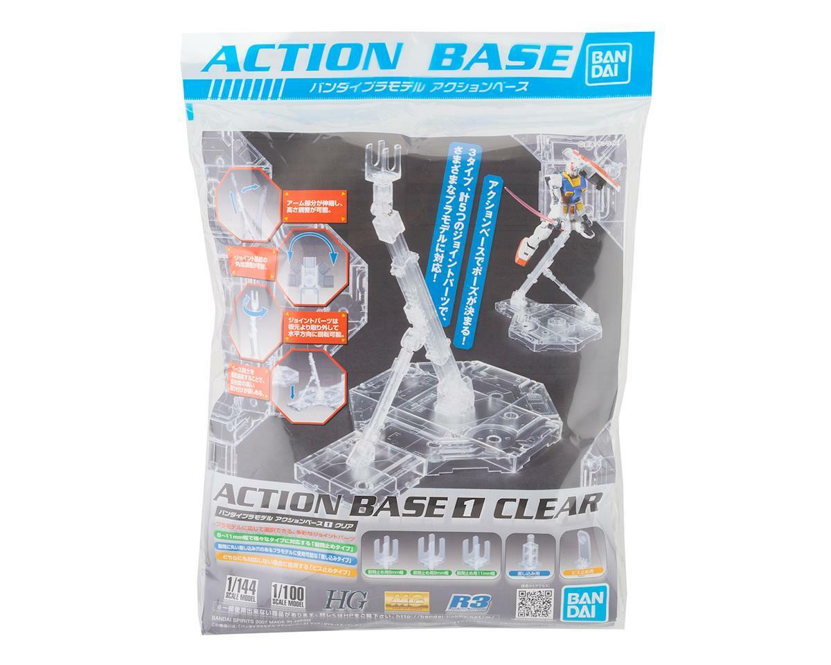 BANDAI 2027210 Clear Action Base 1 Display Stand for 1/100 Scale Models