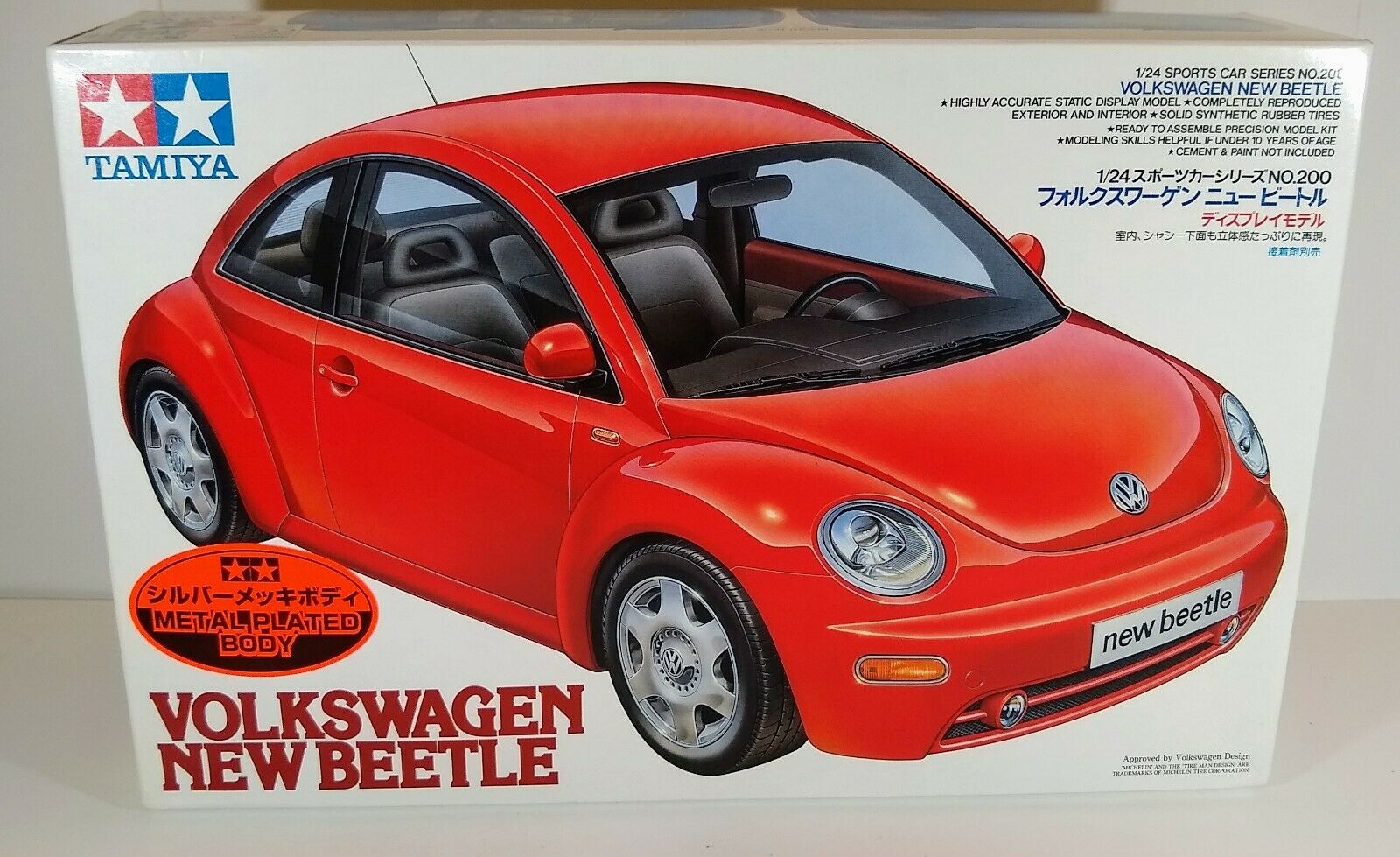 TAMIYA 89593 1/24 Volkswagen New Beetle (metal plated body)