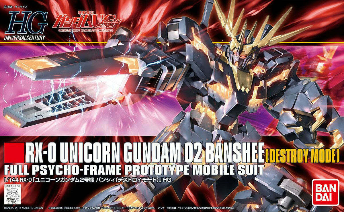 BANDAI 5057983 #134 Unicorn Gundam 02 Banshee (Destroy Mode) "Gundam UC", Bandai HGUC 1/144