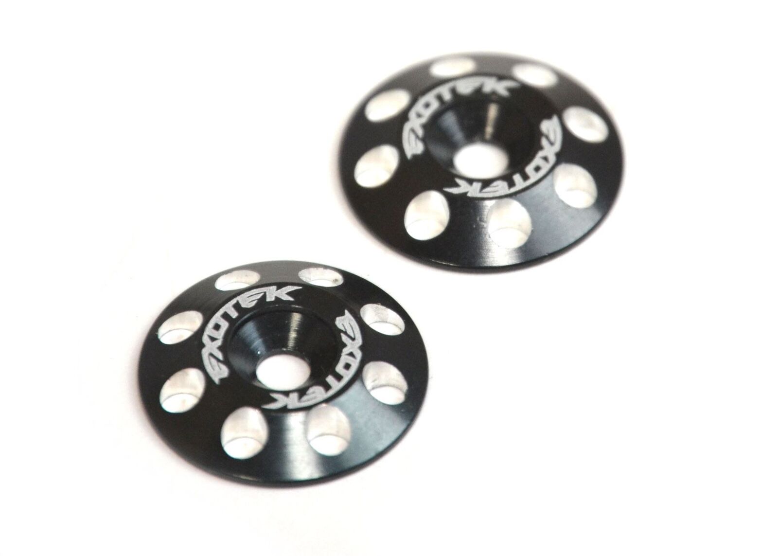 EXOTEK 1678GUN Flite Wing Buttons V2, 6061 Aluminum, Gunmetal Anodized