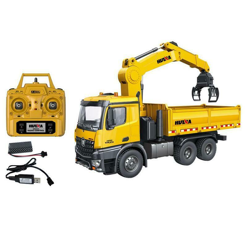 HUINA 1575 1/14 RC Alloy Timber Grapple Crane and Dump Truck 26CH