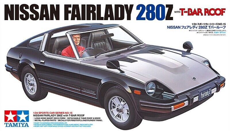 TAMIYA 24015 1/24 Nissan Fairlady Datsun 280Z Plastic Model Kit, w/ T-Bar Roof