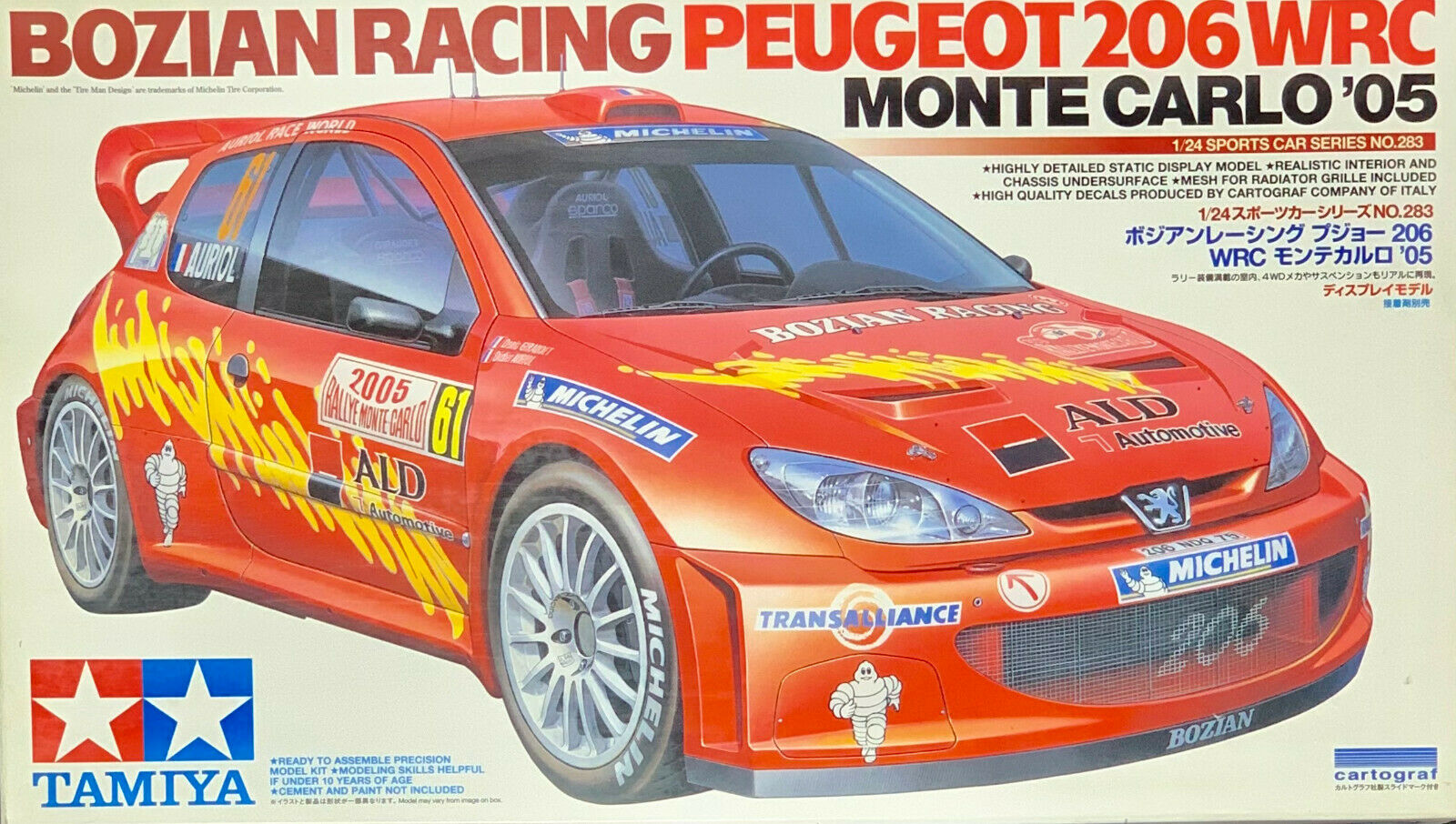 TAMIYA 24283 1/24 Bozian Racing Peugeot 206 WRC - Monte Carlo '05