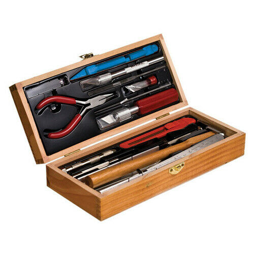 EXCEL 44289 Deluxe Railroad Tool Set w/ Wooden Storage Box