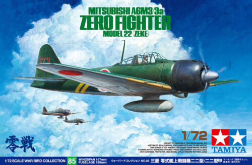 TAMIYA 60785 1/72 Scale Mitsubishi A6M3/3a Zero Fighter Model 22 (Zeke)