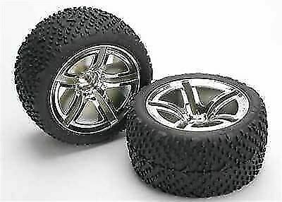 TRAXXAS 5573 Tires & wheels, Assembled, Glued Twin-Spoke Wheels, Victory Tires, Foam Inserts nitro rear (2)