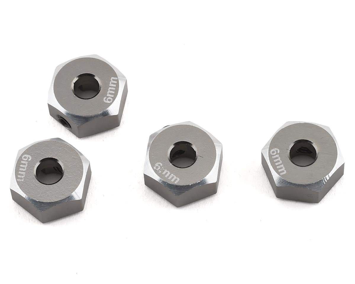 SAMIX SCX2-6063-6-GM  SCX10 II Aluminum 12mm Hex Adapter (Grey) (4) (+6mm Offset)